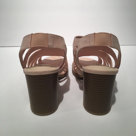 Dexflex Denim Look Light Pink Blocky Sandal Heels - Picture 3 of 4